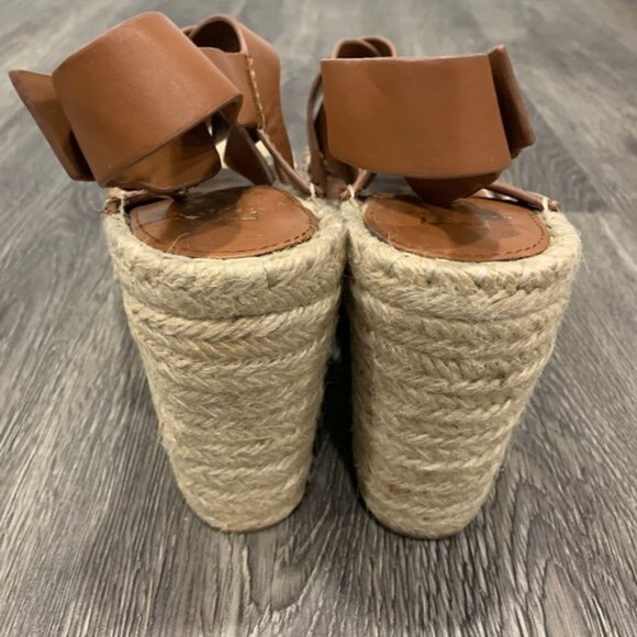 Marc Fisher | NWOB ALENNI ESPADRILLE WEDGE Heel Sandals Namle Leather Size 10 - Picture 7 of 10